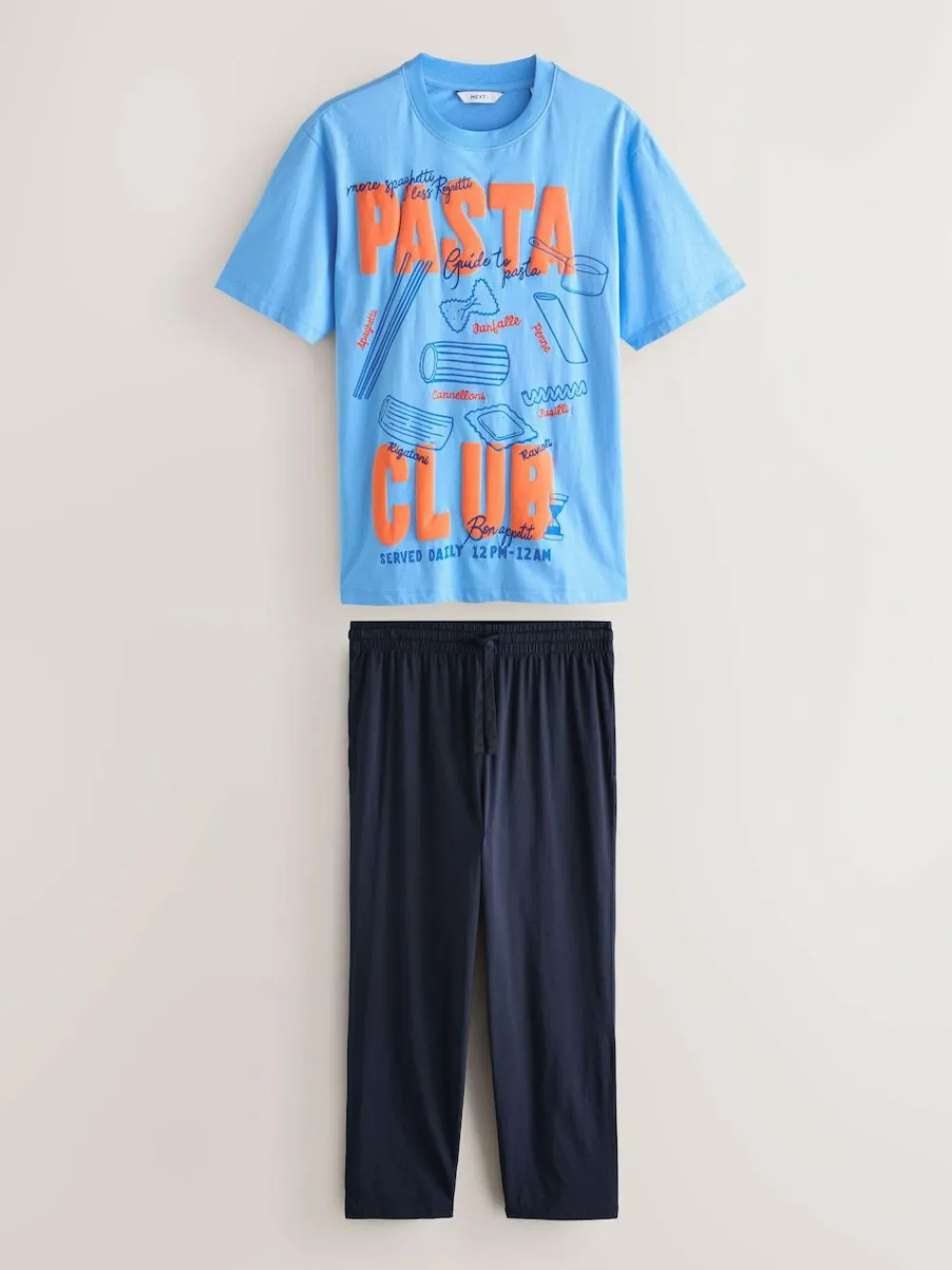 Next Blue Graphic Short Sleeve Jersey Pyjamas Set^ Pyjamas
