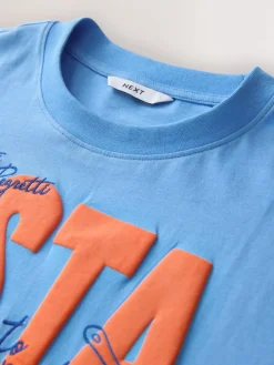 Next Blue Graphic Short Sleeve Jersey Pyjamas Set^ Pyjamas