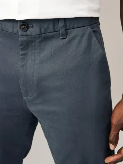Next Blue Grey Mid Slim Fit Stretch Chinos Trousers^ Pants & Chinos