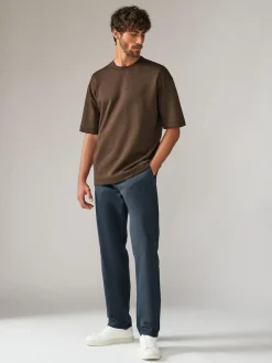 Next Blue Grey Mid Straight Fit Stretch Chinos Trousers^ Nightwear|Pants & Chinos