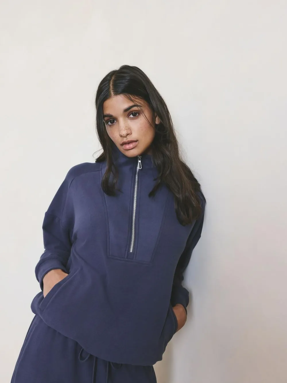 Sale Next Half Zip Fleece Blue