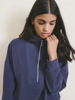 Sale Next Half Zip Fleece Blue