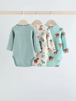 Next Blue Hamish Long Sleeve Bodysuits 3 Pack^ Baby Winter Clothing|Cosy Club