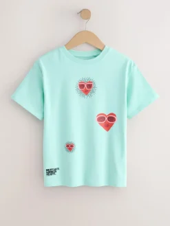 Sale Next Kendra Dandry Oversized T-Shirt (3-16yrs) Blue Heart