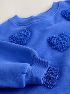 Clearance Next Blue Hearts Sweat Party Dress (3mths-7yrs)