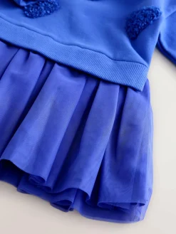 Clearance Next Blue Hearts Sweat Party Dress (3mths-7yrs)