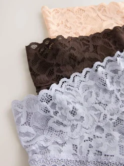 Next High Leg All Over Lace Knickers 3 Pack^Women Panties|All Lingerie