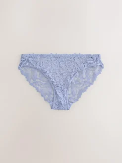 Next Blue High Leg Ultimate Comfort Lace Knickers 2 Pack^Women Panties