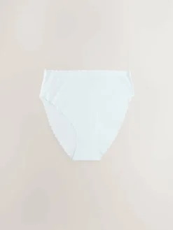 Discount Next High Waist High Leg No VPL Scallop Knickers 3 Pack Blue