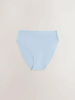 Discount Next High Waist High Leg No VPL Scallop Knickers 3 Pack Blue