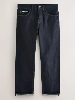 Sale Next Straight Fit Signature Selvedge Denim Jeans Blue Indigo Rinse