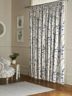 Next Isla Floral Print Pencil Pleat Blackout/Thermal Curtains^ Curtains & Blinds