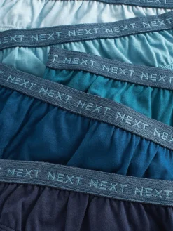 Sale Next 100% Cotton Briefs 5 Pack (1.5-16yrs) Blue Jacquard waistband