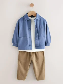 Online Next Jersey Shirt T-Shirt and Joggers 3 Piece Set (3mths-7yrs) Blue