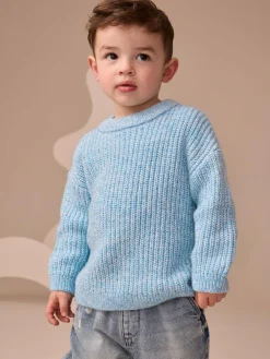Sale Next Knitted Crew Neck Jumper (3mths-7yrs) Blue