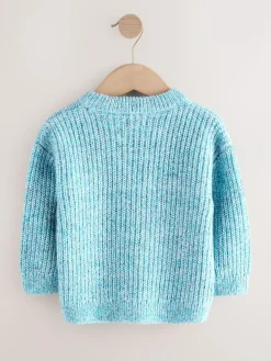 Sale Next Knitted Crew Neck Jumper (3mths-7yrs) Blue