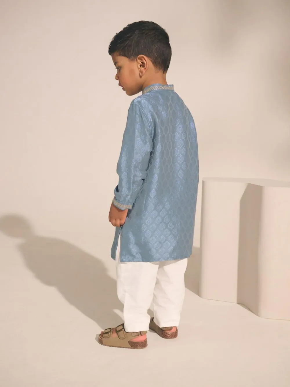 Next Blue Leaf Embroidered Eid Kurta (3mths-16yrs)^BOY Shirts|Occasionwear