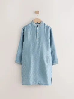 Next Blue Leaf Embroidered Eid Kurta (3mths-16yrs)^BOY Shirts|Occasionwear