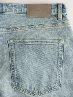 Outlet Next Barrel Fit Vintage Wash Denim Jeans Blue Light Tint