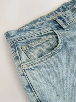 Outlet Next Barrel Fit Vintage Wash Denim Jeans Blue Light Tint