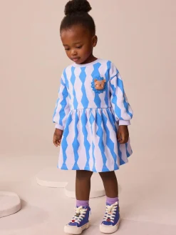 Next Blue Lion Sweat Dress (3mths-7yrs)^ Baby Girls|Baby Girls