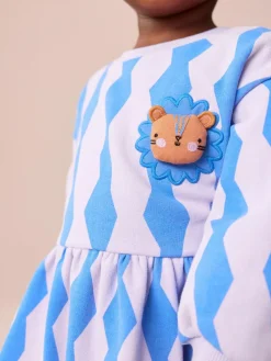 Next Blue Lion Sweat Dress (3mths-7yrs)^ Baby Girls|Baby Girls