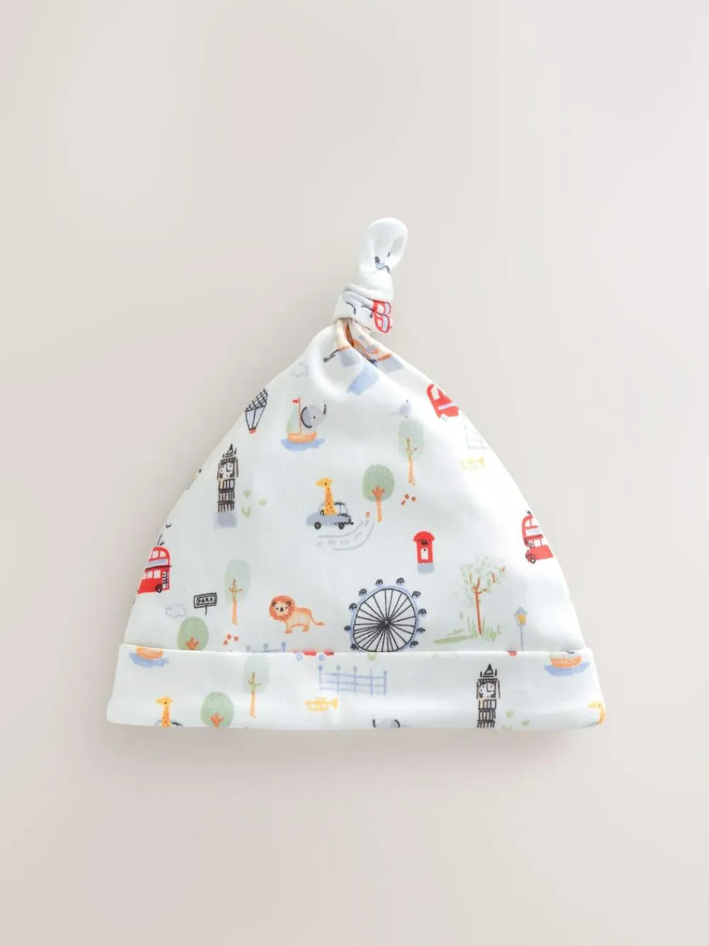 Next Blue London Tie Top Baby Hats 3 Pack (0-18mths)^BOY Hats & Scratch Mitts|Newborn Accessories