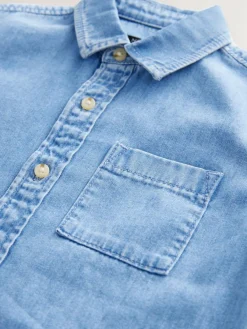 Next Blue Long Sleeve Denim Shirt (3-16yrs)^BOY Shirts