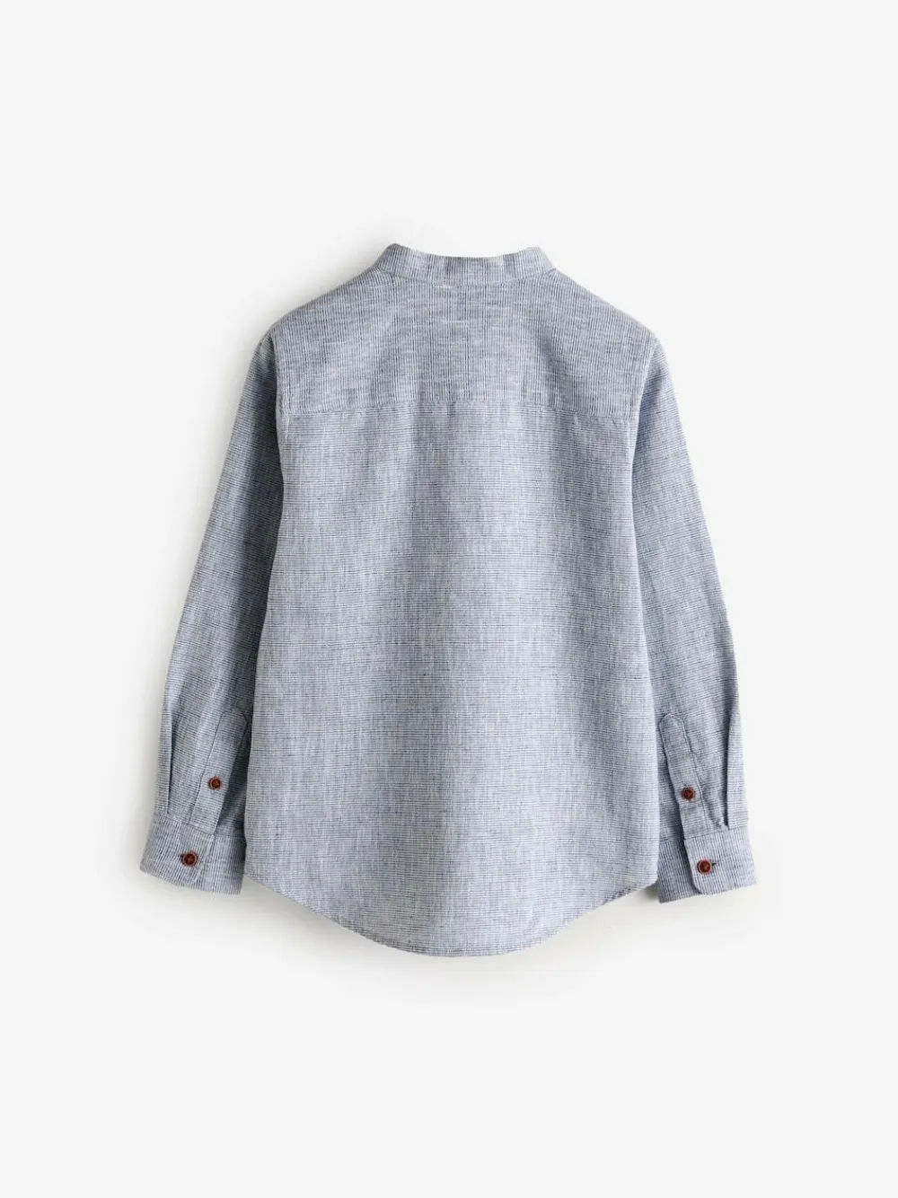 Next Long Sleeve Grandad Collar Cotton/Linen Mix Texture Shirt (3-16yrs)^BOY Shirts