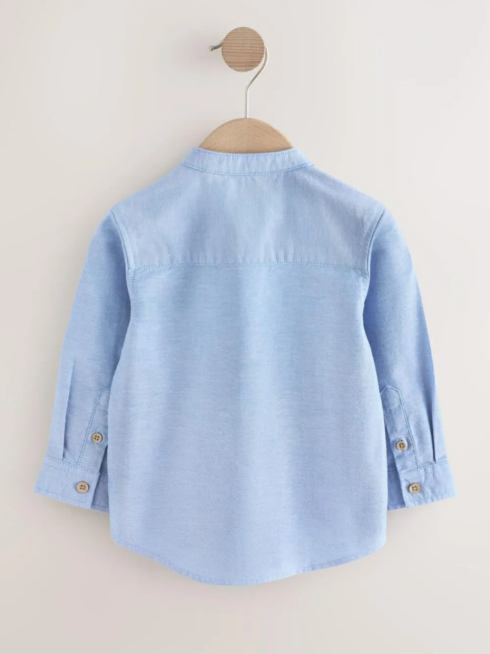 Clearance Next Long Sleeve Grandad Collar Oxford Shirt (3mths-7yrs) Blue