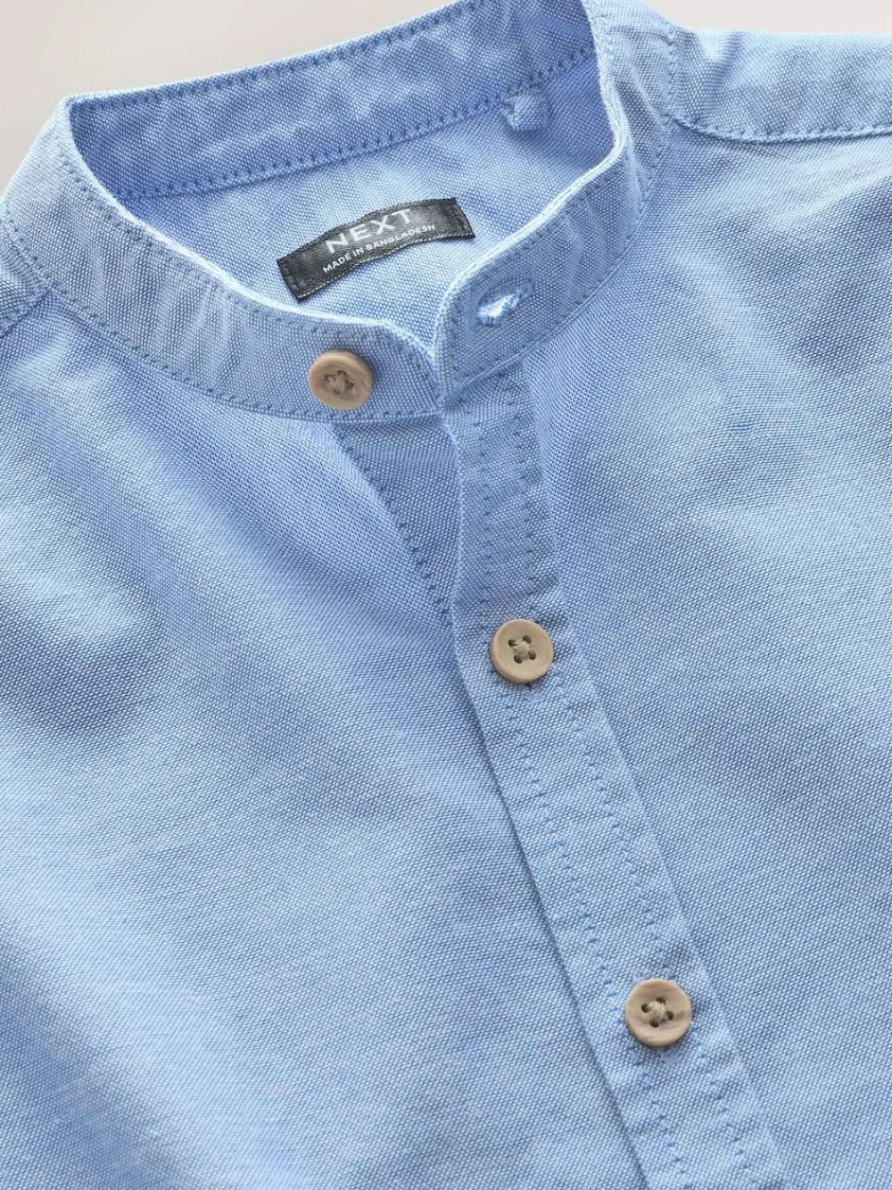 Clearance Next Long Sleeve Grandad Collar Oxford Shirt (3mths-7yrs) Blue