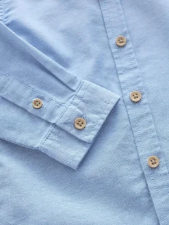 Clearance Next Long Sleeve Grandad Collar Oxford Shirt (3mths-7yrs) Blue