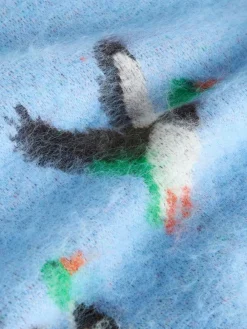 Hot Next Brushed Crew Neck Jumper Blue Mallard Duck Graphic