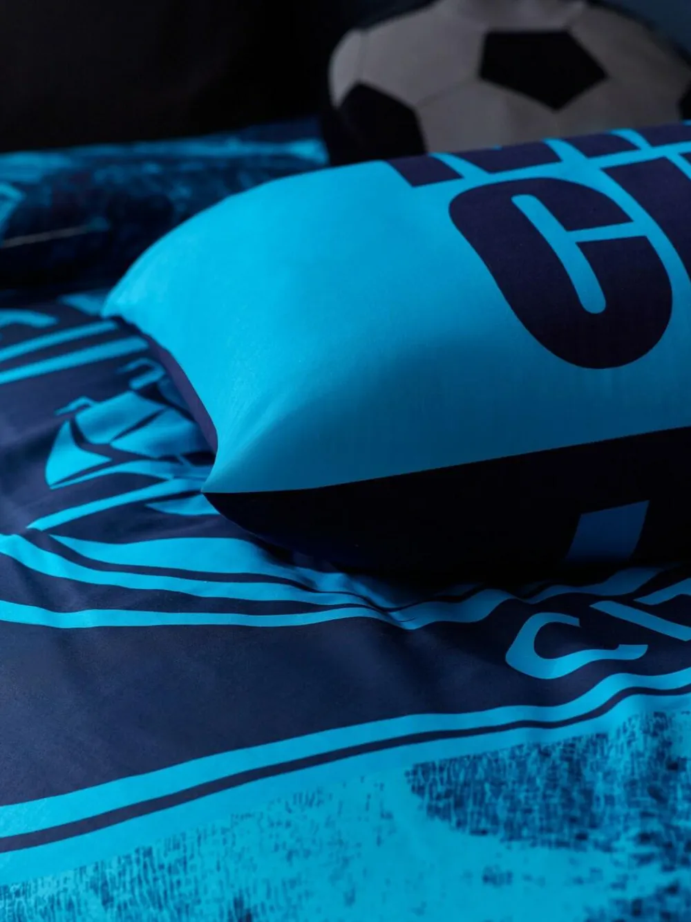 Next Blue Manchester City 100% Cotton Single Duvet Cover and Pillowcase Set