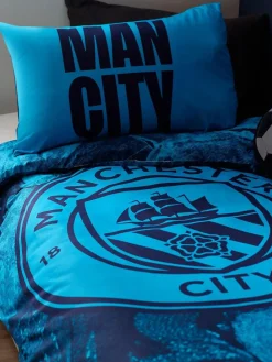 Next Blue Manchester City 100% Cotton Single Duvet Cover and Pillowcase Set