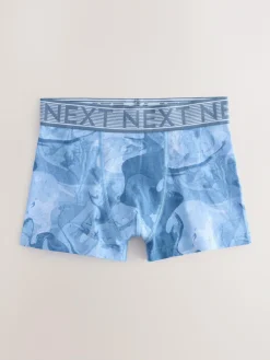 Online Next Boxers 5 Pack (2-16yrs) Blue Marble Print
