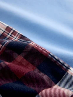 Next Blue/ Mauve Purple Cosy Short Sleeve Pyjamas Set 2 Pack^ Pyjamas