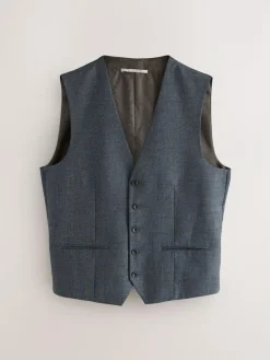 Best Next Merino Wool Blend Suit Waistcoat Blue