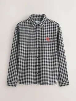 Next Blue Micro Check Long Sleeve Shirt^ Shirts