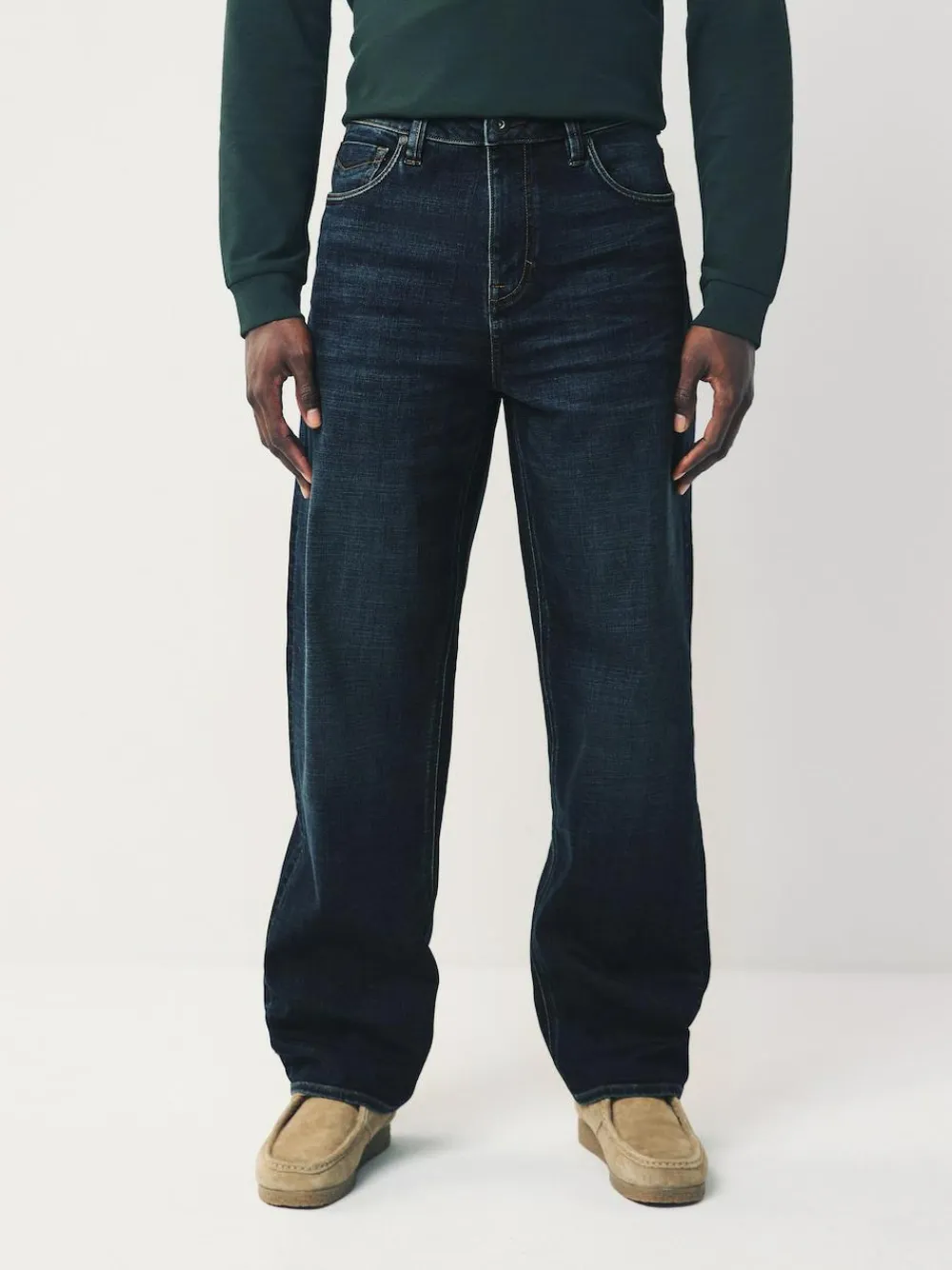 Sale Next Relaxed Fit Motionflex Jeans Blue Mid Indigo