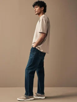 Next Blue Mid Indigo Straight Fit Motionflex Jeans^ Jeans|Jeans