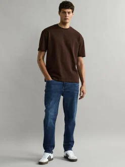 Online Next Blue Mid Regular Tapered Fit Classic Stretch Jeans