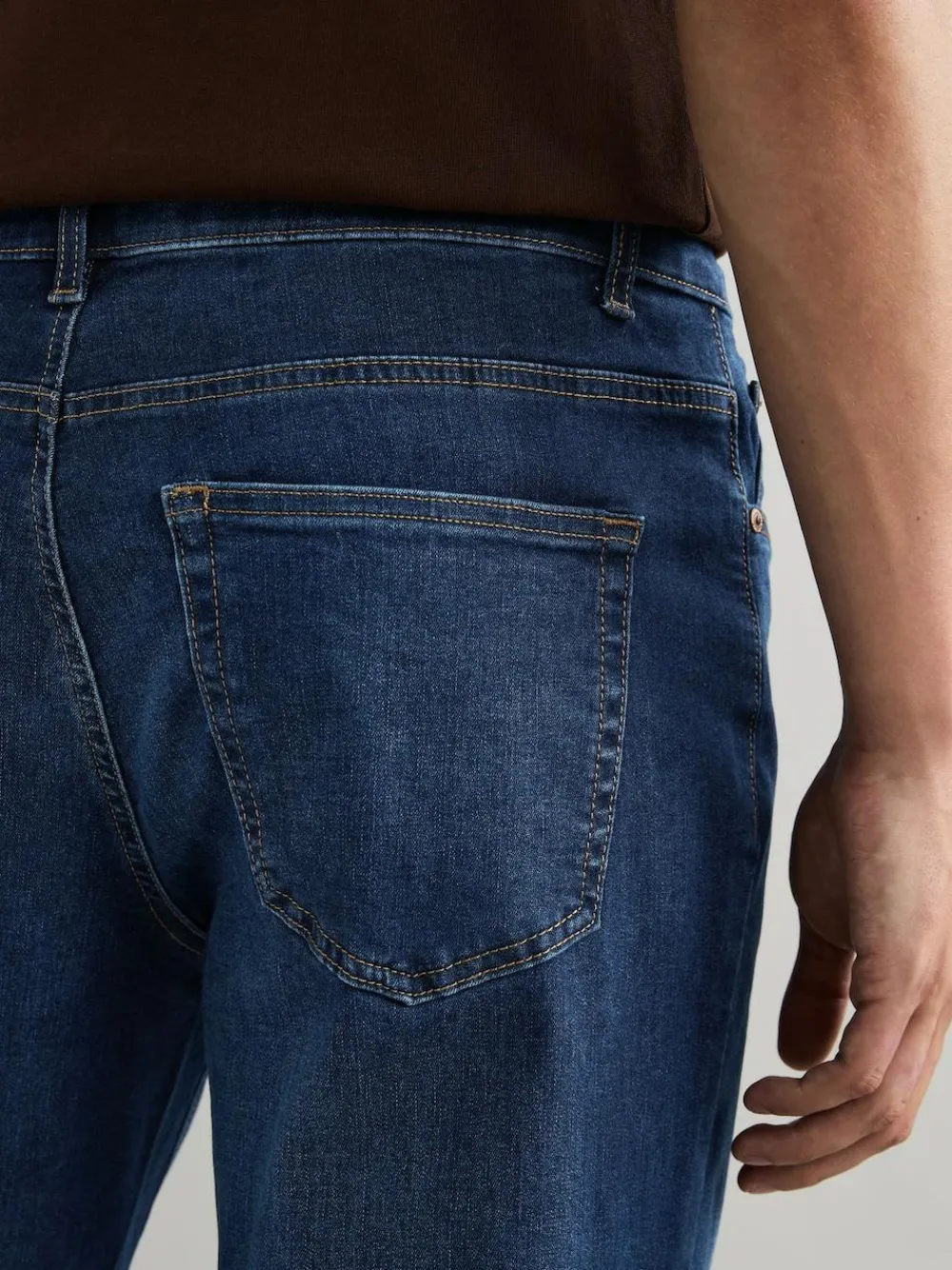 Online Next Blue Mid Regular Tapered Fit Classic Stretch Jeans