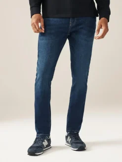 Online Next Blue Mid Single Skinny Fit Classic Stretch Jeans
