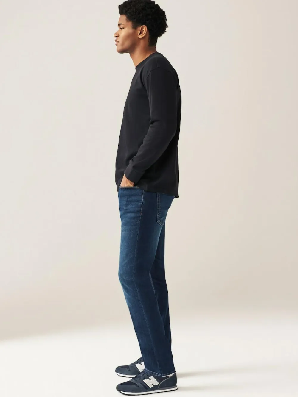 Online Next Blue Mid Single Skinny Fit Classic Stretch Jeans