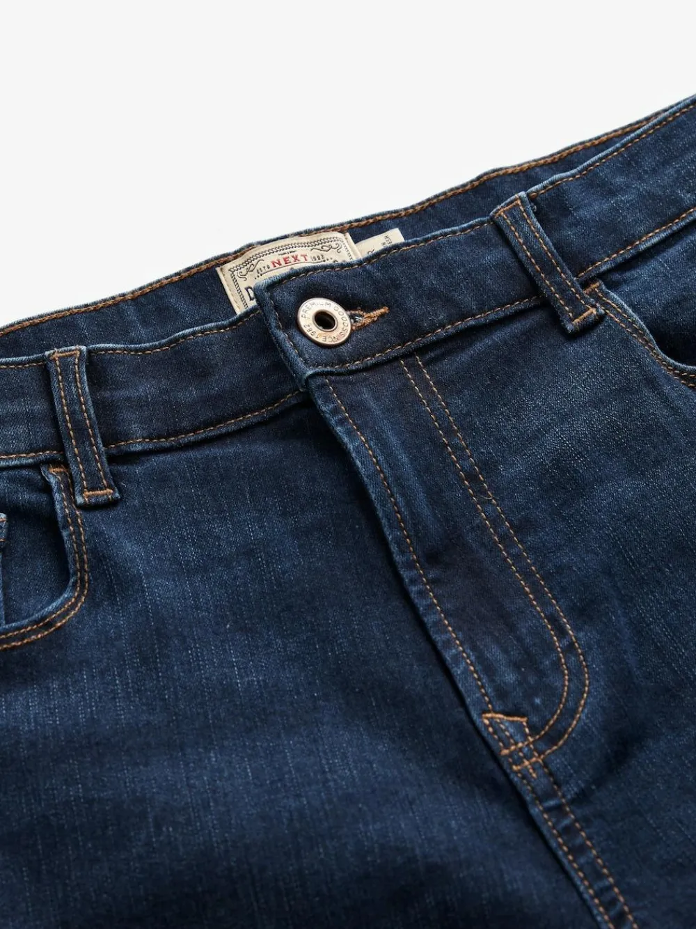 Online Next Blue Mid Single Skinny Fit Classic Stretch Jeans