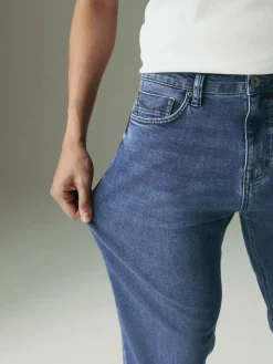 Next Blue Mid Straight Fit Motionflex Jeans^ Jeans|Jeans