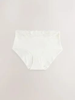 Next Blue Midi Cotton and Lace Knickers 7 Pack^Women All Lingerie|Panties