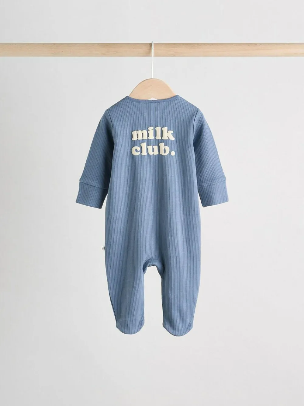 Outlet Next Blue Milk Club Baby Sleepsuits 3 Pack (0mths-2yrs)