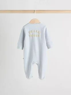 Outlet Next Blue Milk Club Baby Sleepsuits 3 Pack (0mths-2yrs)